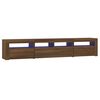 vidaXL Mueble de TV con luces LED marr&oacute;n roble 210x35x40 cm