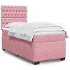 vidaXL Cama box spring con colch&oacute;n terciopelo rosa 90x200 cm