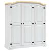 vidaXL Armario madera de pino Mexicano estilo Corona blanco 3 puertas