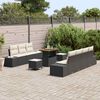 vidaXL Conjunto de sof&aacute;s de jard&iacute;n 10 pcs Negro rat&aacute;n sint&eacute;tico