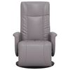 vidaXL Sill&oacute;n reclinable con reposapi&eacute;s cuero sint&eacute;tico gris