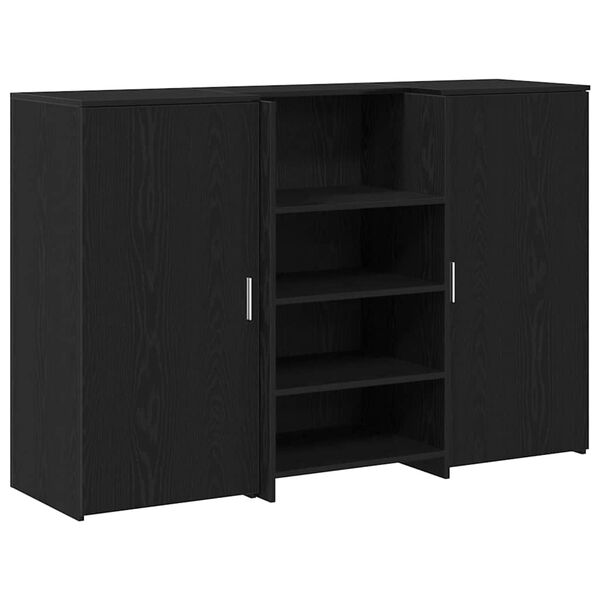 vidaXL Mostrador de recepci&oacute;n roble negro 155x50x103,5 cm