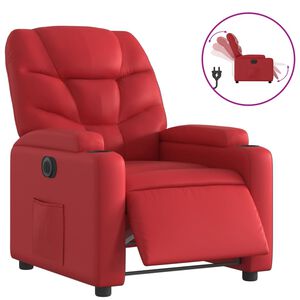 vidaXL Sill&oacute;n reclinable el&eacute;ctrico de cuero sint&eacute;tico rojo