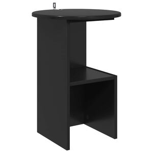 vidaXL Mesa lateral Roble Negro &Oslash; 39,5 x 55 cm Madera de Ingenier&iacute;a