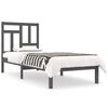 vidaXL Estructura de cama individual madera maciza gris 75x190 cm