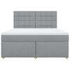 vidaXL Cama box spring con colch&oacute;n tela gris claro 180x200 cm