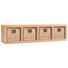 vidaXL Estante de pared con cestas madera maciza nogal 62x18x16 cm