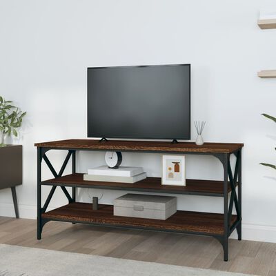 vidaXL Mueble para TV madera contrachapada marrón roble 100x40x50 cm