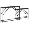 vidaXL Mesa Consola 2 pcs Roble Negro 100 x 28 x 75 cm