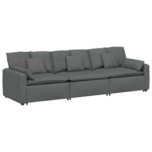 vidaXL Sof&aacute; modular con cojines, gris oscuro