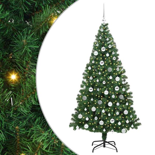 vidaXL &Aacute;rbol de Navidad artificial Verde 180 cm PVC y Acero y Pl&aacute;stico