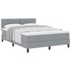 vidaXL Cama tipo Box Spring con colch&oacute;n Gris Claro 140 x 190 cm tela