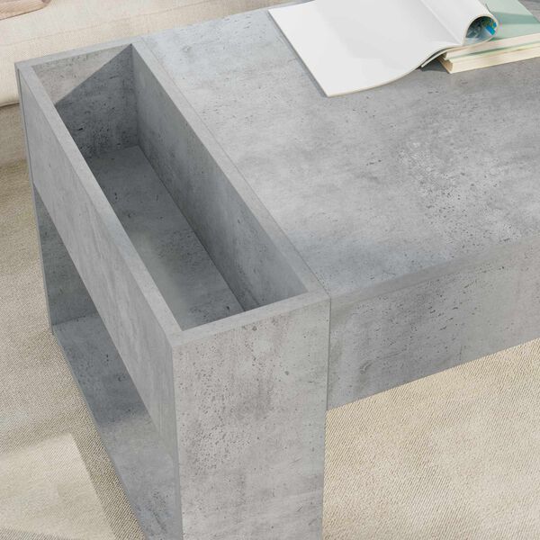 vidaXL Mesa de Caf&eacute; Gris Concreto 110 x 50 x 41 cm