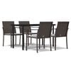 vidaXL Juego comedor jard&iacute;n 5 piezas y cojines rat&aacute;n sint&eacute;tico y acero