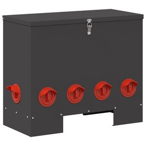 vidaXL Comedero para pollos Negro 60,5 x 29 x 51 cm 25 kg