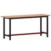 vidaXL Banco de trabajo madera maciza de haya y metal 180x55x81,5 cm