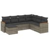 vidaXL Set de sof&aacute;s de jard&iacute;n 7 piezas con cojines rat&aacute;n PE gris