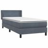 vidaXL Cama box spring con colch&oacute;n terciopelo gris oscuro 80x210 cm