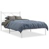 vidaXL Estructura cama sin colch&oacute;n con cabecero metal blanco 100x190cm