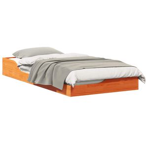 vidaXL Estructura de cama Marr&oacute;n cera 75 x 190 cm