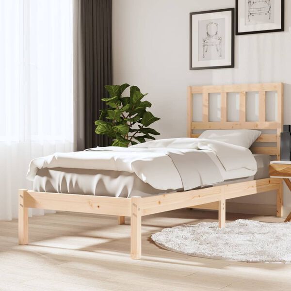 vidaXL Estructura de cama madera maciza de pino 90x190 cm
