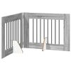 vidaXL Puerta para perros plegable con soportes 2 pcs Gris Sonoma