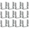 vidaXL Anclajes de valla 12 uds acero galvanizado plateado12x6x15 cm