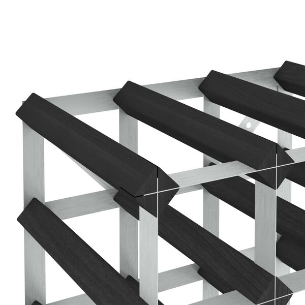 vidaXL Botellero para 42 botellas madera maciza de pino negro