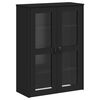 vidaXL Aparador alto VIKEN madera maciza de pino negro 80x40x190 cm