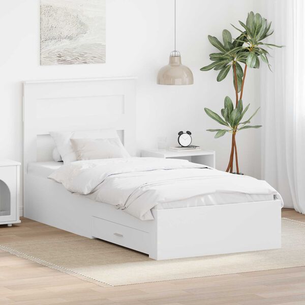 vidaXL Estructura de cama y Plata 75 x 190 cm Madera contrachapada