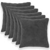 vidaXL Funda de almohada 6 uds. HEERLEN Gris oscuro 80 x 80 cm Boucl&eacute;