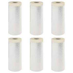 vidaXL Hoja de Polvo con Cinta Adhesiva 6 pcs 140 x 3300 cm HDPE
