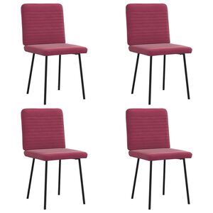 vidaXL Sillas de comedor 4 unidades terciopelo rojo tinto