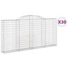 vidaXL Cestas de gaviones 30 uds forma de arco hierro 300x30x140/160cm