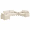 vidaXL Juego de Sof&aacute; 3 uds. Beige Tejido mezcla de lino