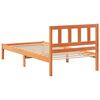 vidaXL Estructura de cama con cabecera Marr&oacute;n cera 90 x 190 cm
