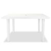 vidaXL Mesa de jard&iacute;n de pl&aacute;stico blanca 126x76x72 cm