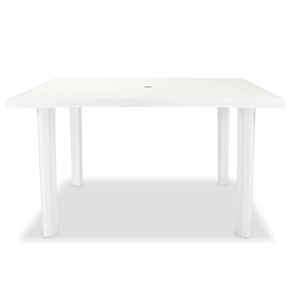 vidaXL Mesa de jard&iacute;n de pl&aacute;stico blanca 126x76x72 cm