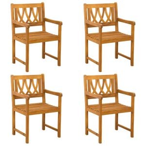 vidaXL Sillas de jard&iacute;n 4 pcs Natural Madera de Acacia S&oacute;lida