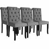 vidaXL Sillas de comedor 6 unidades tela gris oscuro
