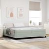 vidaXL Estructura de cama con colch&oacute;n Gris Claro 200 x 200 cm tela