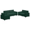vidaXL Juego de sof&aacute;s con cojines 3 piezas terciopelo verde oscuro
