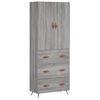 vidaXL Aparador alto madera contrachapada gris sonoma 69,5x34x180 cm