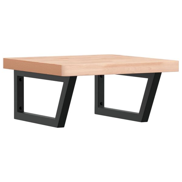 vidaXL Estante de lavabo de pared de acero y madera maciza de haya