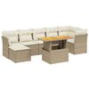 vidaXL Juego de sof&aacute;s de jard&iacute;n con cojines beige 8 pzas rat&aacute;n PE