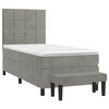 vidaXL Cama box spring con colch&oacute;n terciopelo gris claro 90x190 cm