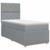 vidaXL Cama box spring con colch&oacute;n Gris Claro Individual Tela