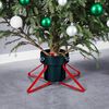 vidaXL Soporte para &aacute;rbol de Navidad verde y rojo 46x46x19 cm