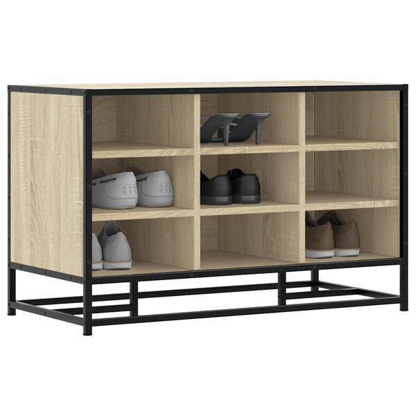 vidaXL Banco zapatero madera de ingenier&iacute;a roble sonoma 84x40x53,5 cm