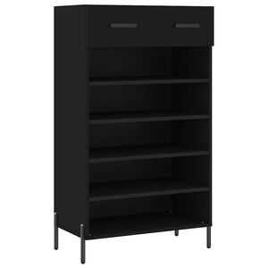 vidaXL Zapatero madera de ingenier&iacute;a negro 60x35x105 cm